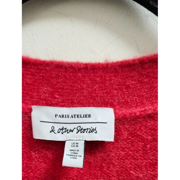 Paris Atelier & Other Stories Cardigan Sweater Red- Size M Valentine's Day - Picture 7 of 12
